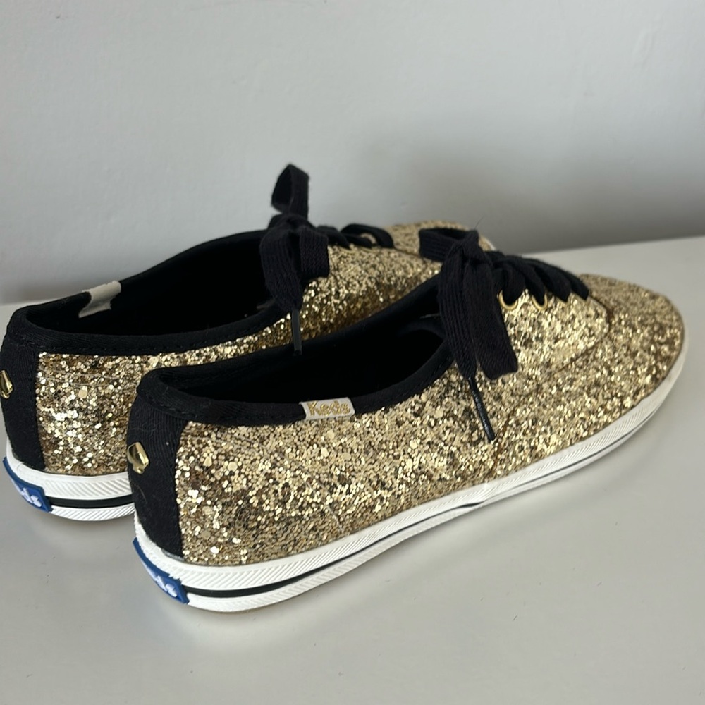 Kate Spade Keds gold glitter sneakers - women’s size 5.5